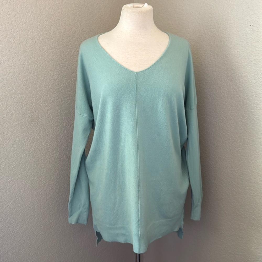 KIKILARUE mint seafoam neck butter sweater